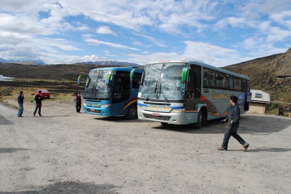 A basic bus stop in rural Patagonia